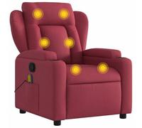 vidaXL Sillón de Masaje Reclinable, Silla con Respaldo Reposabrazos, Sillón de Televisión Relax Descanso, Asiento para Salón, Tela Color Vino Tinto