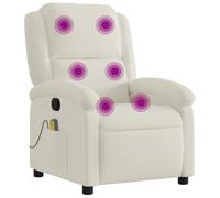 vidaXL Sillón de Masaje Reclinable, Silla con Respaldo Reposabrazos, Sillón de TV Relax Descanso, Asiento para Salón, Terciopelo Crema