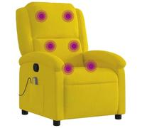 vidaXL Sillón de Masaje Reclinable, Silla con Respaldo Reposabrazos, Sillón de TV Relax Descanso, Asiento para Salón, Terciopelo Amarillo