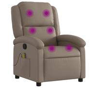 vidaXL Sillón de masaje reclinable, cuero sintético color capuchino