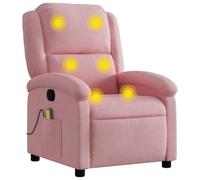 vidaXL Sillón de Masaje Reclinable, Silla con Respaldo Reposabrazos, Sillón de TV Relax Descanso, Asiento para Salón, Terciopelo Rosa