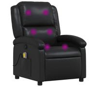 Sillón de masaje reclinable cuero sintético negro