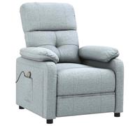 vidaXL Sillón de Masaje, Silla con Respaldo Reposabrazos, Sillón Reclinable de Descanso, Asiento Tapizado para Salón, Tela Gris Claro