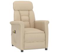 vidaXL Silla de Masaje Ajustable Crema | Respaldo Multi-Posición Resistente a Manchas y Diseño Elegante para Uso en Interiores Sala de Estar, Dormitorio, Oficina, Muebles de Relajació