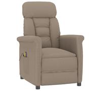 vidaXL Silla de Masaje Taupe Ajustable Respaldo Ajustable y Reposabrazos Acolchonados para Relajación Interior Tejido de Microfibra Resistente a Manchas Diseño Moderno y Elegante Asiento Acolchado