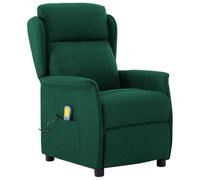 vidaXL Sillón de masaje verde oscuro de, con reposabrazos ajustables y funciones relajantes. Es un sillón reclinable eléctrico perfecto para tu salón.