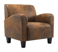 vidaXL Sillón de Piel de Ante Artificial Descanso Relajación Decoración Muebles Interior Casa Hogar Diseño Estético Ergonómico Duradero Marrón