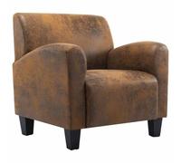 vidaXL Sillón de Piel de Ante Artificial Descanso Relajación Decoración Muebles Interior Casa Hogar Diseño Estético Ergonómico Duradero Marrón