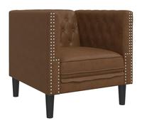 vidaXL Sillón de Piel de Ante sintético marrón, sillón Chesterfield, sillón, sofá Individual, sillones Chesterfield, sillones, sofás