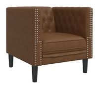 vidaXL Sillón de Piel de Ante sintético marrón, sillón Chesterfield, sillón, sofá Individual, sillones Chesterfield, sillones, sofás