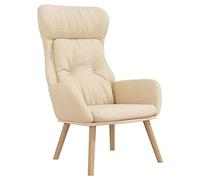 vidaXL Sillón de Relax Asiento Silla Butaca Estudio Escritorio Oficina Salón Sala de Estar Mueble Mobiliario Decoración de Tela Crema