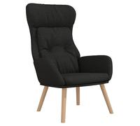 vidaXL Sillón de Relax Asiento Silla Butaca Estudio Escritorio Oficina Salón Sala de Estar Mueble Mobiliario Decoración de Tela Negro