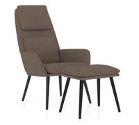 Vidaxl sillón de relax con reposapiés de tela gris taupé