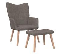 Vidaxl sillón de relax con reposapiés de tela gris taupé