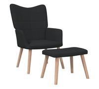 Vidaxl sillón de relax con reposapiés tela negro