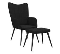 Vidaxl sillón de relax con reposapiés tela negro