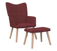 Vidaxl sillón de relax con reposapiés tela rojo tinto
