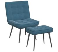 vidaXL Sillón de Relax con reposapiés Terciopelo Azul