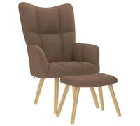 vidaXL Sillón de Relax con Taburete Tela marrón, Silla, sillón Relajante, sillón Relajante de Tela, sillón de salón, sillón de Tela
