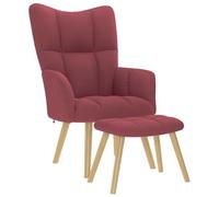 vidaXL Sillón de Relax con Taburete Tela Rojo Tinto, Silla, sillón Relajante, sillón Relajante de Tela, sillón de salón, sillón de Tela