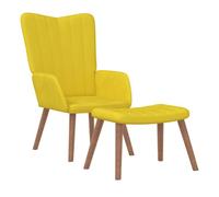 Vidaxl sillón de relax con taburete terciopelo amarillo mostaza