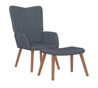 Vidaxl sillón de relax con taburete terciopelo gris oscuro
