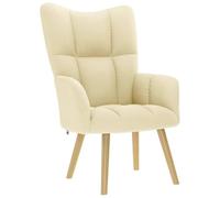 vidaXL Sillón de Relax de Tela Color Crema, Silla, sillón Relajante, sillón Relajante de Tela, sillón de salón, sillón de Tela