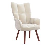 Vidaxl sillón de relax de terciopelo blanco crema