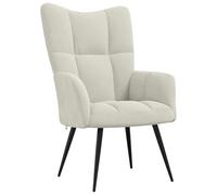 vidaXL Silla de Relajación Asiento Sillón Salón Sala de Estar Estudio Escritorio Oficina Muebles Mobiliario Decoración de Terciopelo Blanco Crema