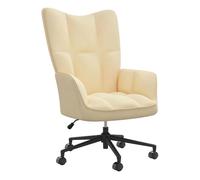 Vidaxl sillón de relax de terciopelo color blanco crema