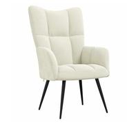 Vidaxl sillón de relax de terciopelo color blanco crema