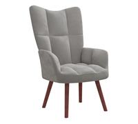 Vidaxl sillón de relax de terciopelo gris claro