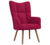 vidaXL Sillón de Relax de Terciopelo Rojo Vino Tinto