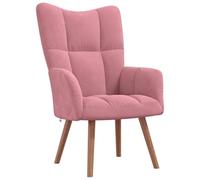vidaXL Silla de Relajación Asiento Sillón Salón Sala de Estar Estudio Escritorio Oficina Muebles Mobiliario Decoración de Terciopelo Rosa