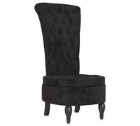 vidaXL Sillón de Respaldo Alto con Botones Terciopelo Negro