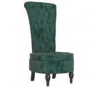 vidaXL Sillón de Respaldo Alto con Botones Terciopelo Verde Oscuro