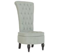 vidaXL Sillón de Respaldo Alto, Silla Tapizada con Botones, Butaca Sofá de Descanso, Sillón Decorativo para Salón Dormitorio, Terciopelo Gris Claro