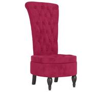 vidaXL Sillón de Respaldo Alto con Botones Terciopelo Rojo Tinto