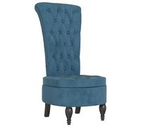 vidaXL Sillón de Respaldo Alto, Silla Tapizada con Botones, Butaca Sofá de Descanso, Sillón Decorativo para Salón Dormitorio, Terciopelo Azul