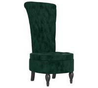 vidaXL Sillón de Respaldo Alto, Silla Tapizada con Botones, Butaca Sofá de Descanso, Sillón Decorativo para Salón Dormitorio, Terciopelo Verde Oscuro