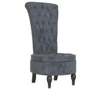 vidaXL Sillón de Respaldo Alto, Silla Tapizada con Botones, Butaca Sofá de Descanso, Sillón Decorativo para Salón Dormitorio, Terciopelo Gris Oscuro
