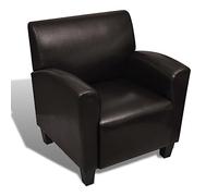 Sillón De Cuero Artificial Marrón Oscuro Vidaxl