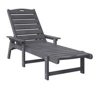 vidaXL Tumbona Gris Claro 53x162x98.5 cm HDPE