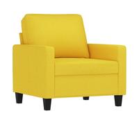 vidaXL Sillón, Silla con Reposabrazos Respaldo, Sofá Sillón de Descanso Relax, Asiento Tapizado de Televisión para Salón, Tela Amarillo Claro