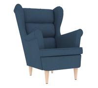 Vidaxl sillón de tela azul 74x84x100 cm