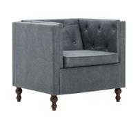 Vidaxl sillón de tela gris