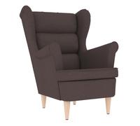 Vidaxl sillón de tela marrón oscuro 74x84x100 cm