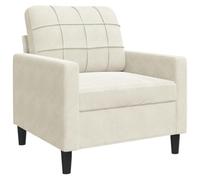 vidaXL Sillón de Terciopelo Color Crema 60 cm, sofá Individual, sillón de televisión, sillón de Descanso, sofá, sofá de Relax, sillón de Terciopelo