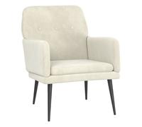 Vidaxl sillón de terciopelo crema 62x79x79 cm