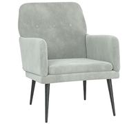 vidaXL Sillón de Terciopelo Gris Claro 62x79x79 cm